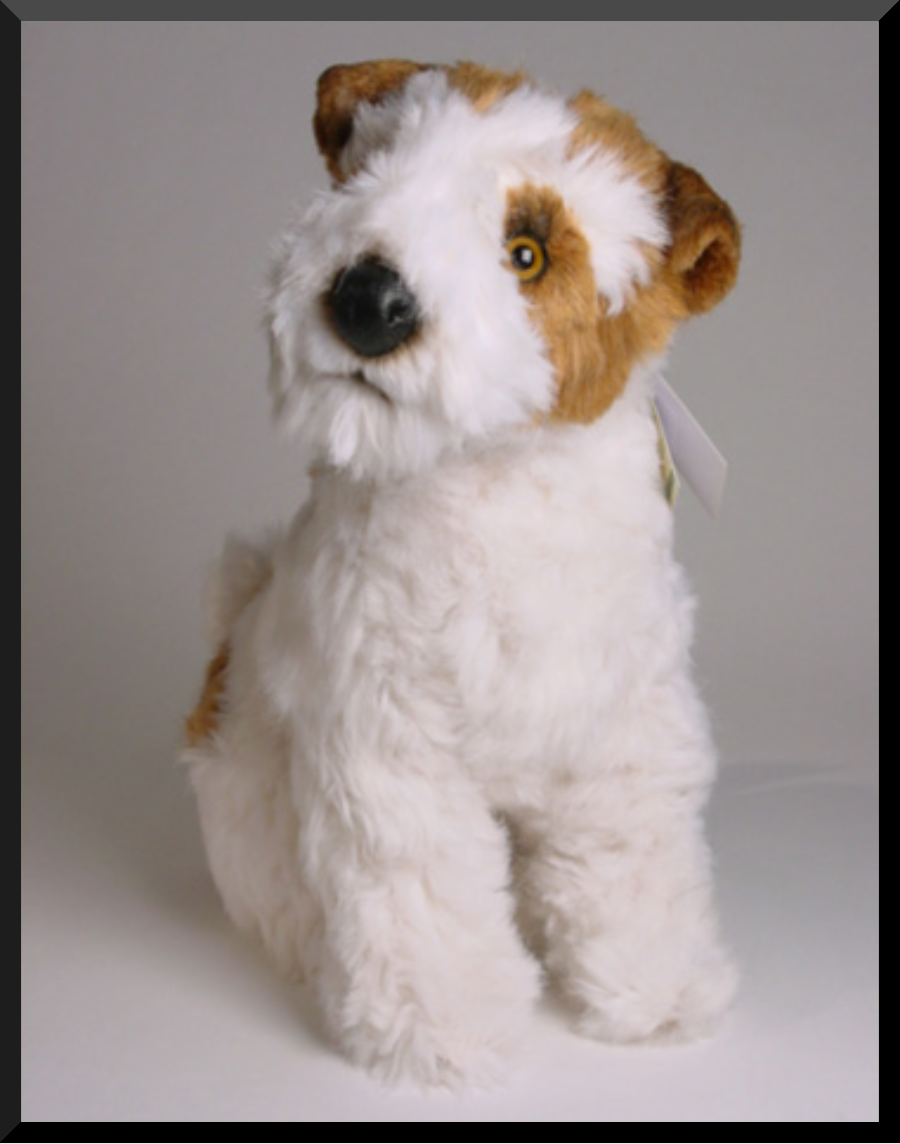 Fox Terrier, Wire Dog: Fox Snowy Luxury Plush Wire Fox Terrier Stuffed Dog Piutre Italy Breed